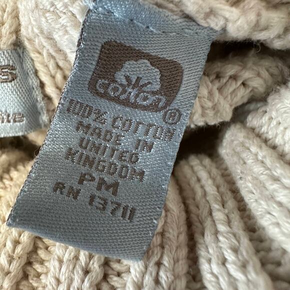 Valerie Stevens Cable-knit Sweater WMNS M Petite Turtleneck 100% Cotton Cream LS - Picture 6 of 7